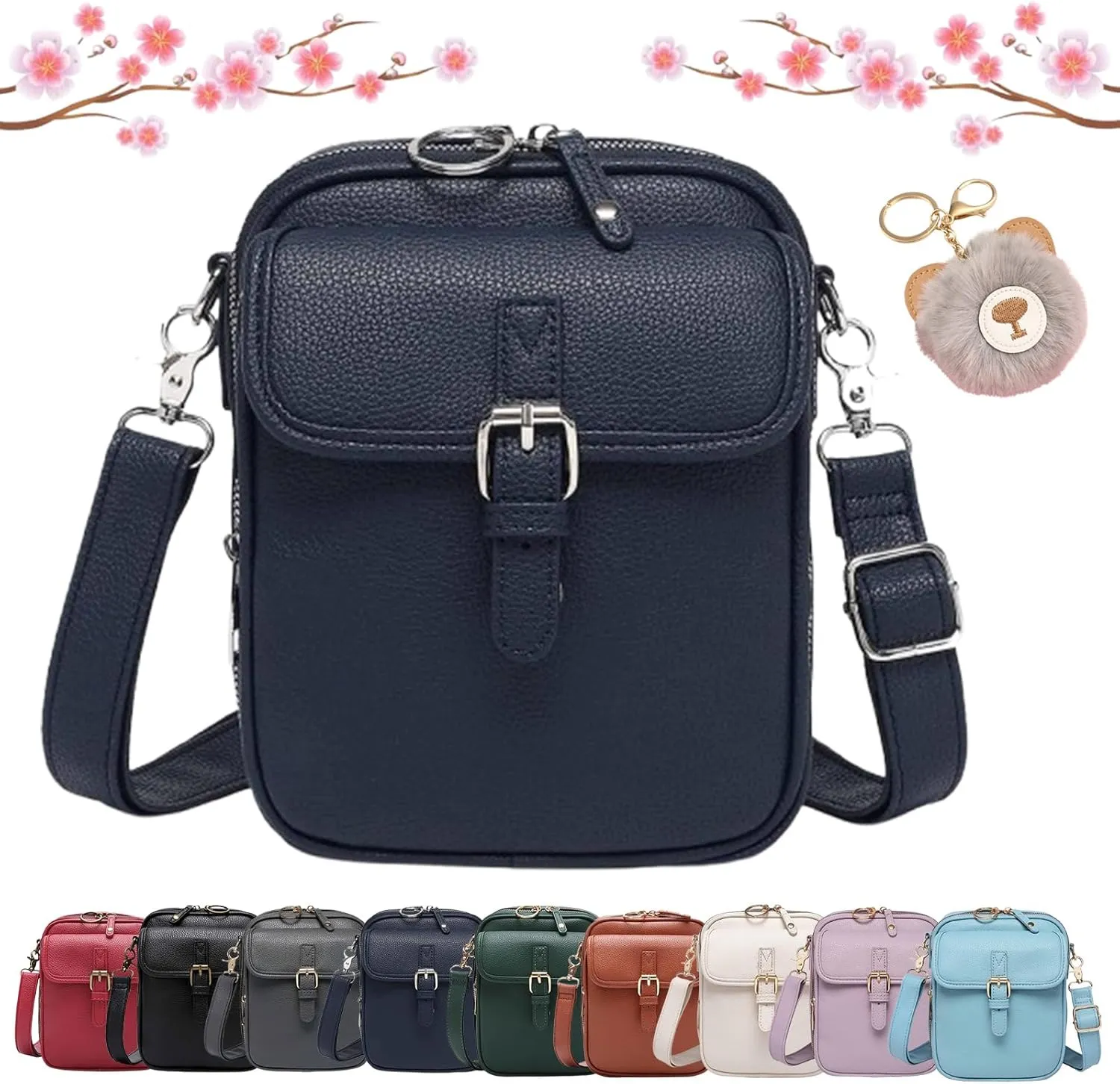 Forcipower Crossbody Bag, Urvashi Crossbody Bag, Vintage Leather Anti Theft Shoulder Bag with 10 Card Slots
