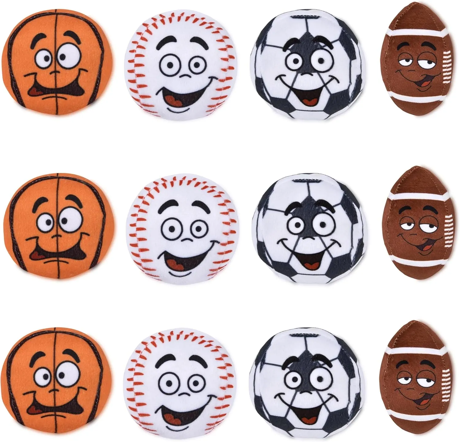 Forest & Twelfth Pack of 12 Plush Sports Balls for Babies 4” Baby Balls, Includes Plush Basketball, Baseball, Soccer, Football Sports Toys, Great Gifts for Birthdays, Christmas, or Easter