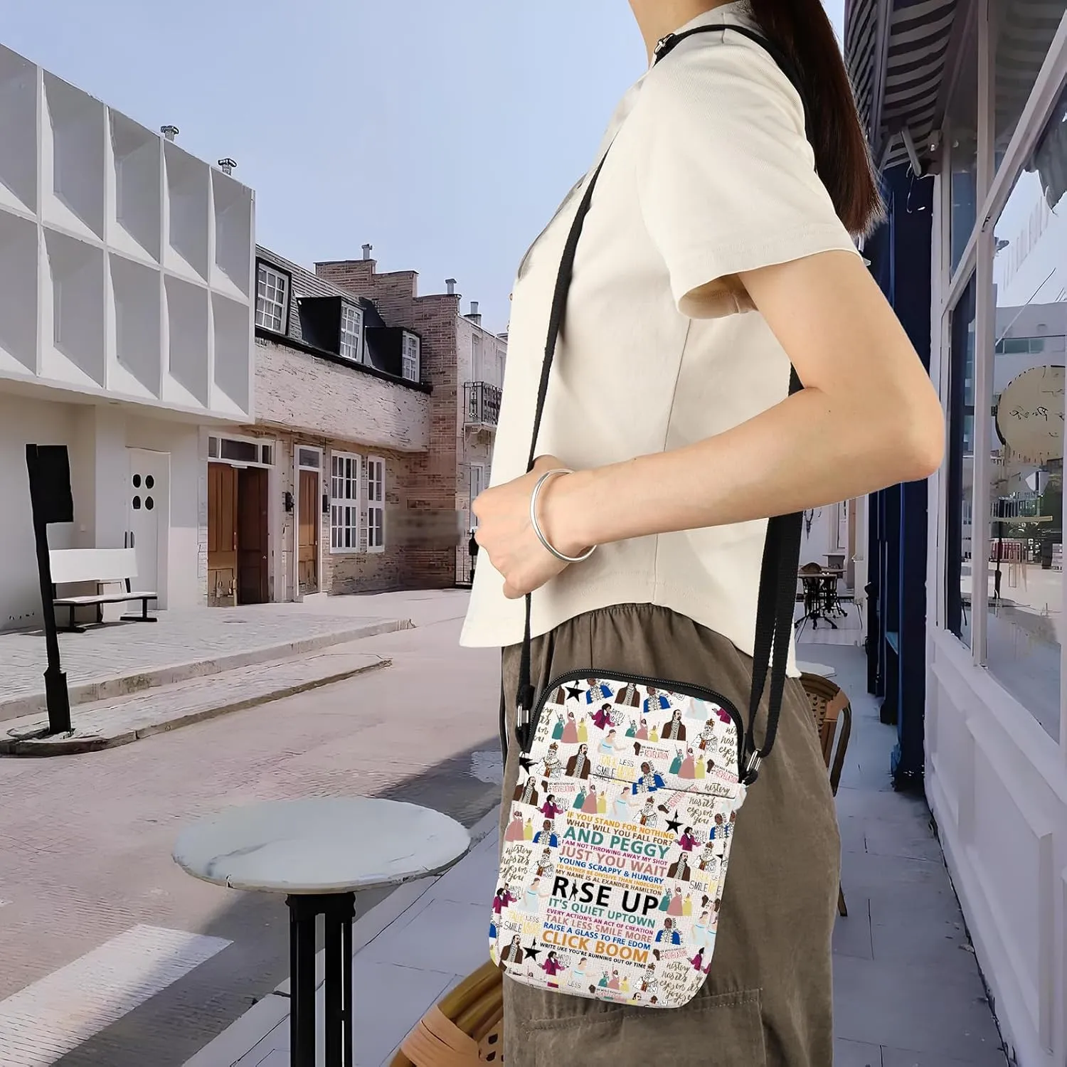 FOTAP Musical Quotes Crossbody Bag Musical Fan Shoulder Bag Theater And Drama Merch