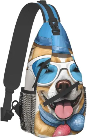 (French Bulldog) Crossbody Bag Men Lightweight Chest Backpack For Hiking Cycling Traveling Running
