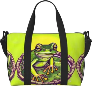 Frog in a pond Crossbody handbag, travel casual handbag, suitable for work, travel, fitness, tourism, women's zipper storage bag,