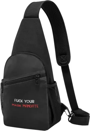 Fuck Your Mask Mandate Unisex Chest Bag Lightweight Crossbody Shoulder Bag Travel Pocket