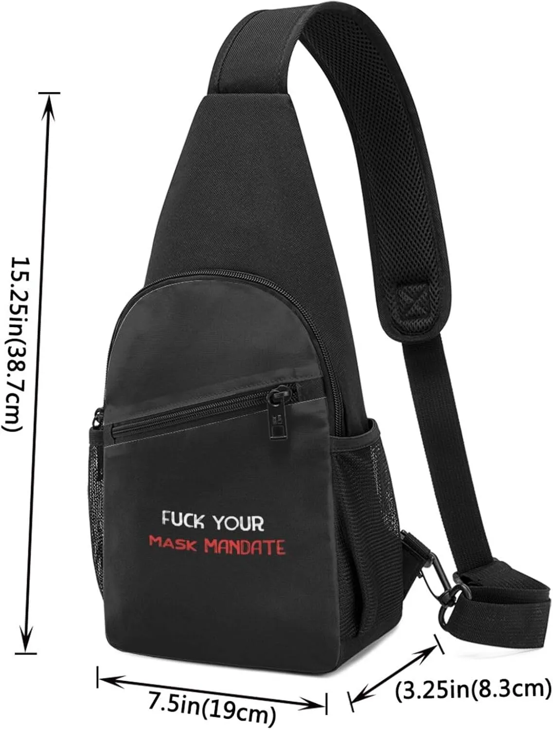 Fuck Your Mask Mandate Unisex Chest Bag Lightweight Crossbody Shoulder Bag Travel Pocket