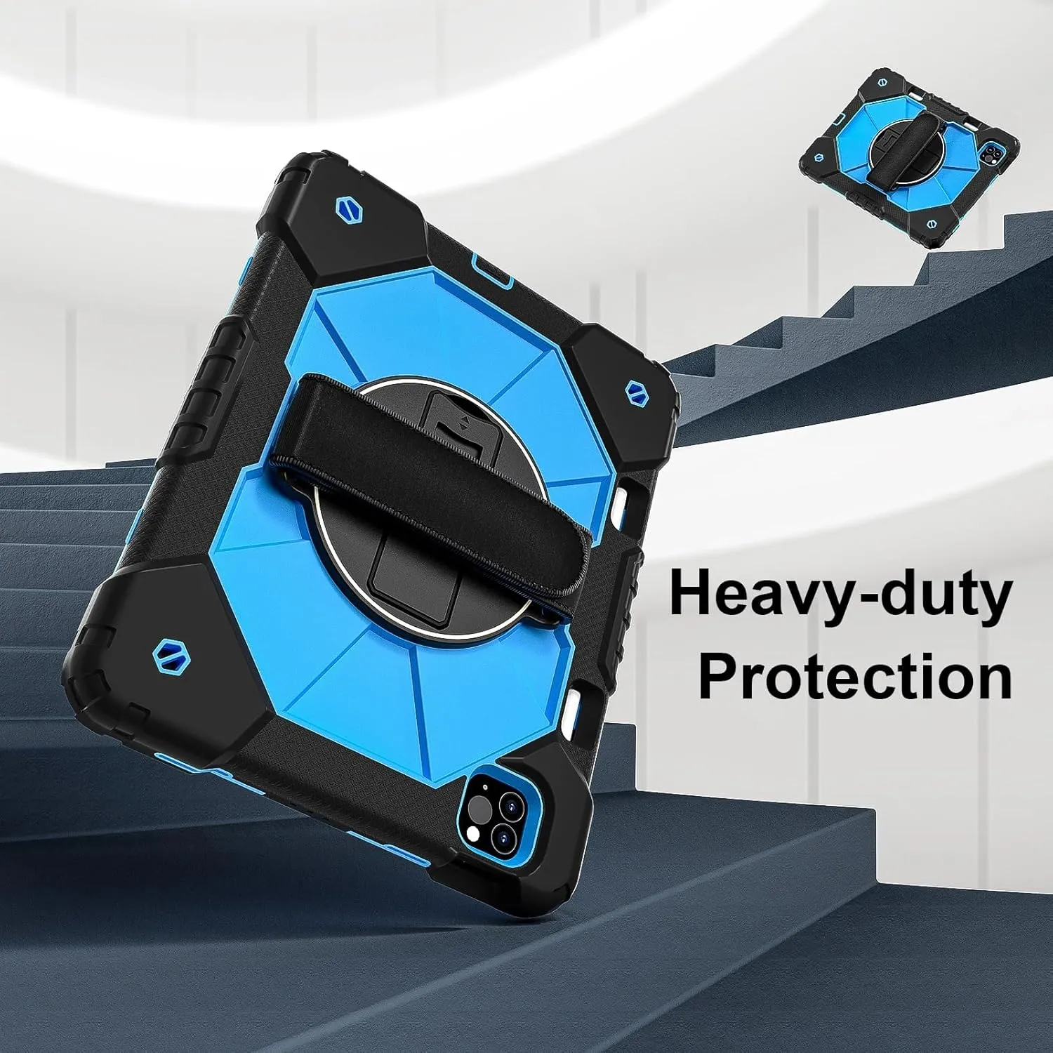 Full Protective Case Compatible with iPad Air4/Air5 10.9/Pro 11 2018/2020/2021/2022 Shockproof Kids Case,[Kickstand] [Shoulder Strap] 360 Degree Rotating Hand Strap Stand Bracket Heavy Duty Rugged Cov