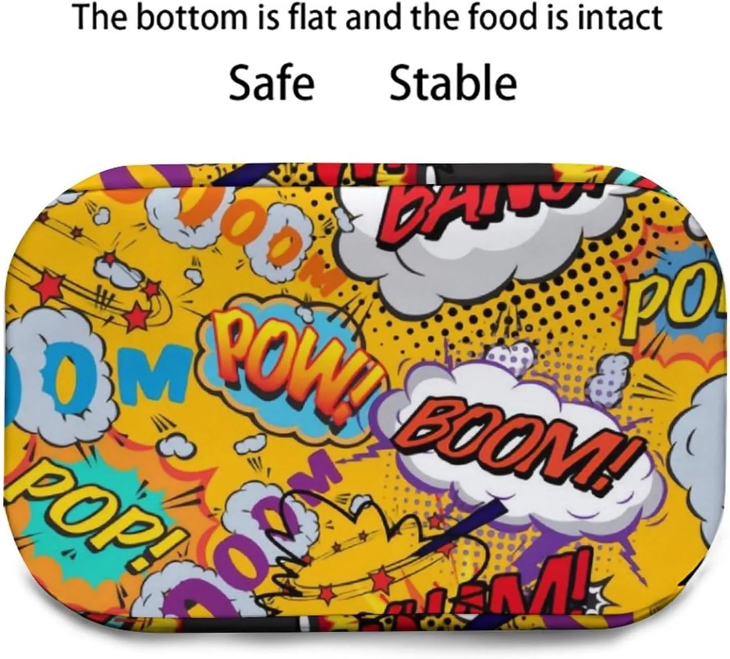Fun Retro Comic Book Pop Art Explosions Reusable Large Capacity Insulated Crossbody Lunch Bag