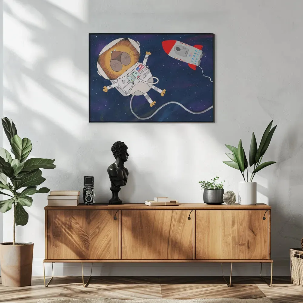 Funny Lion Astronaut