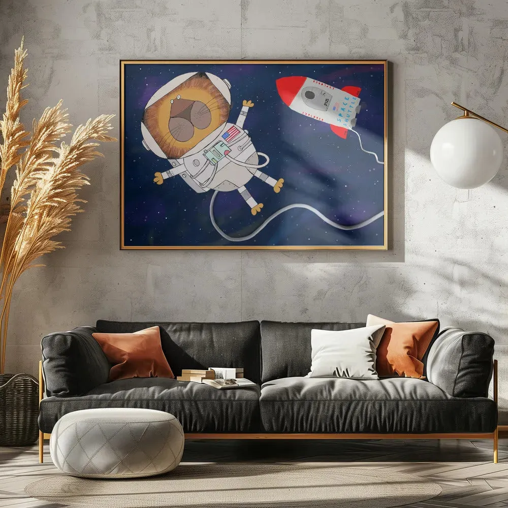 Funny Lion Astronaut