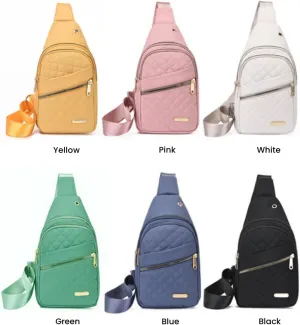 FUNSEED Sling Bag for Women, Large Capacity Waterproof Oxford Cloth Shoulder Crossbody Bag with Headphone Hole