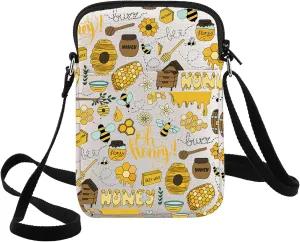 G2TUP Funny Bee Crossbody Bag Honey Bee Lover Gift Oh Honey Adjustable Strap Bag Queen Bee Merchandise