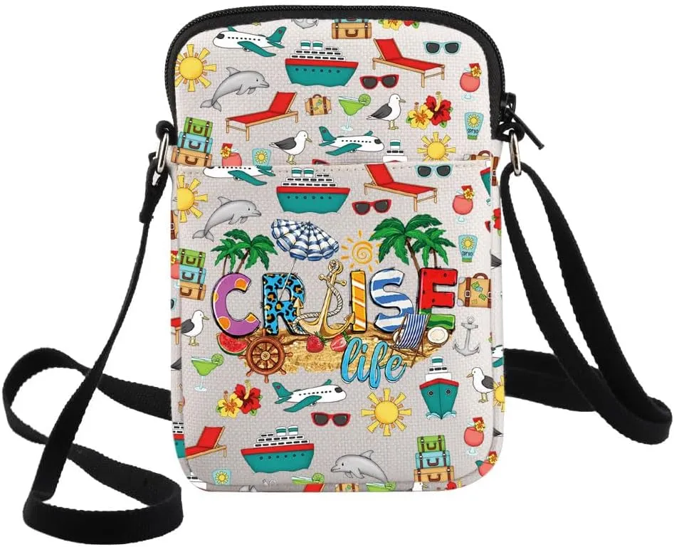 G2TUP Funny Cruise Life Crossbody Bag Cruise Vacation Gifts Cruising Shoulder Bag For Cruise Lovers Cruise Journey Sling Bag