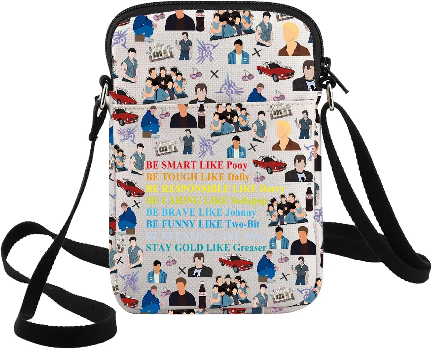 G2TUP Outside Inspired Crossbody Bag Johnny & Dallas & Pony Fans Gift 80s Movie Stay Gold Shoulder Bag Outside Merch