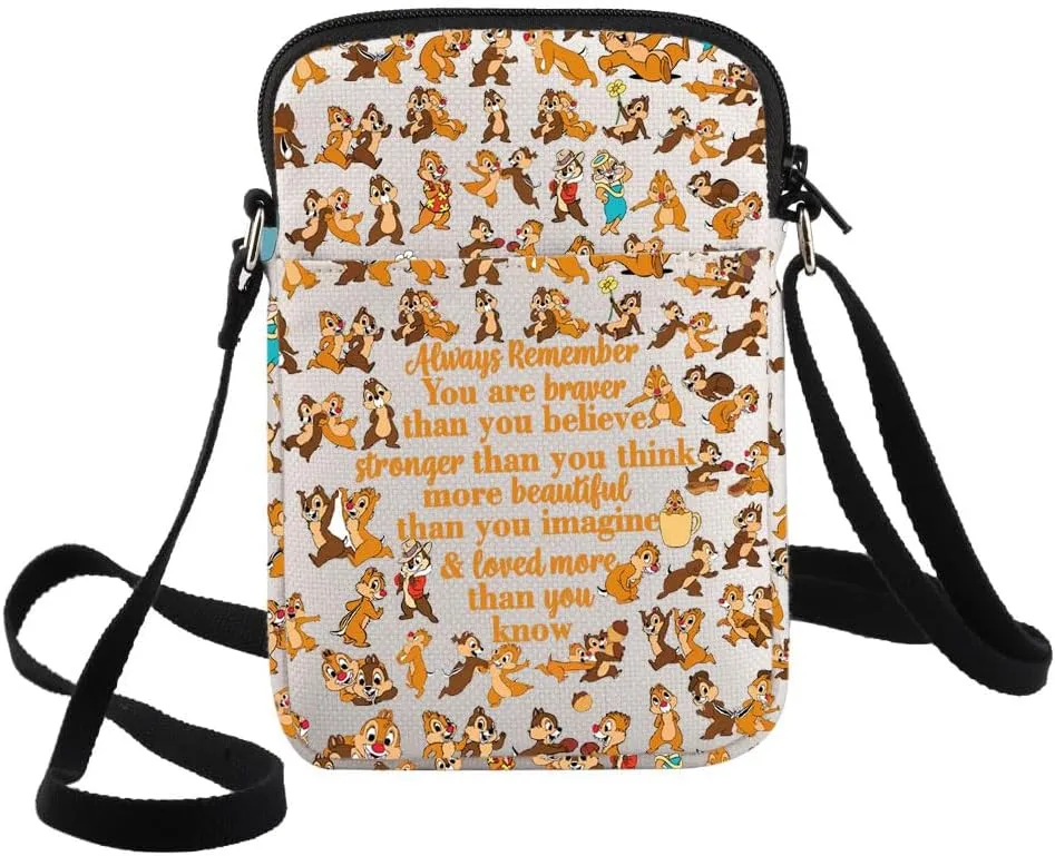G2TUP Squirrel Chip Dale Crossbody Bag Chip Dale Fans Gift You Are Braver Than You Know Squirrel Shoulder Bag Squirrel Merch