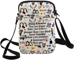 G2TUP Stars Hollow Crossbody Bag Lorelai & Rory Fans Gift You Are Braver Stronger Than You Think Luke's Diner Shoulder Bag
