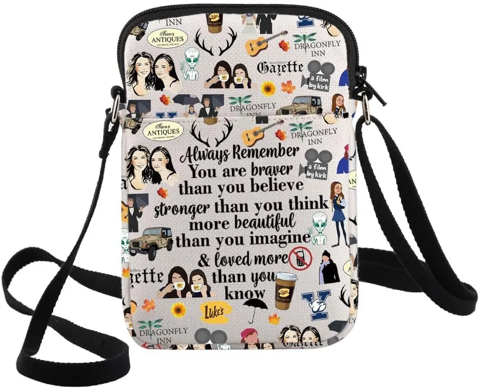 G2TUP Stars Hollow Crossbody Bag Lorelai & Rory Fans Gift You Are Braver Stronger Than You Think Luke's Diner Shoulder Bag