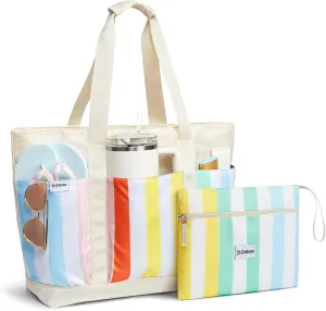 G4Free Beach Bag,Waterproof Beach Tote Pool Bags for Women,Compatible with Stanley Cup,Foldablefor Weekender Travel