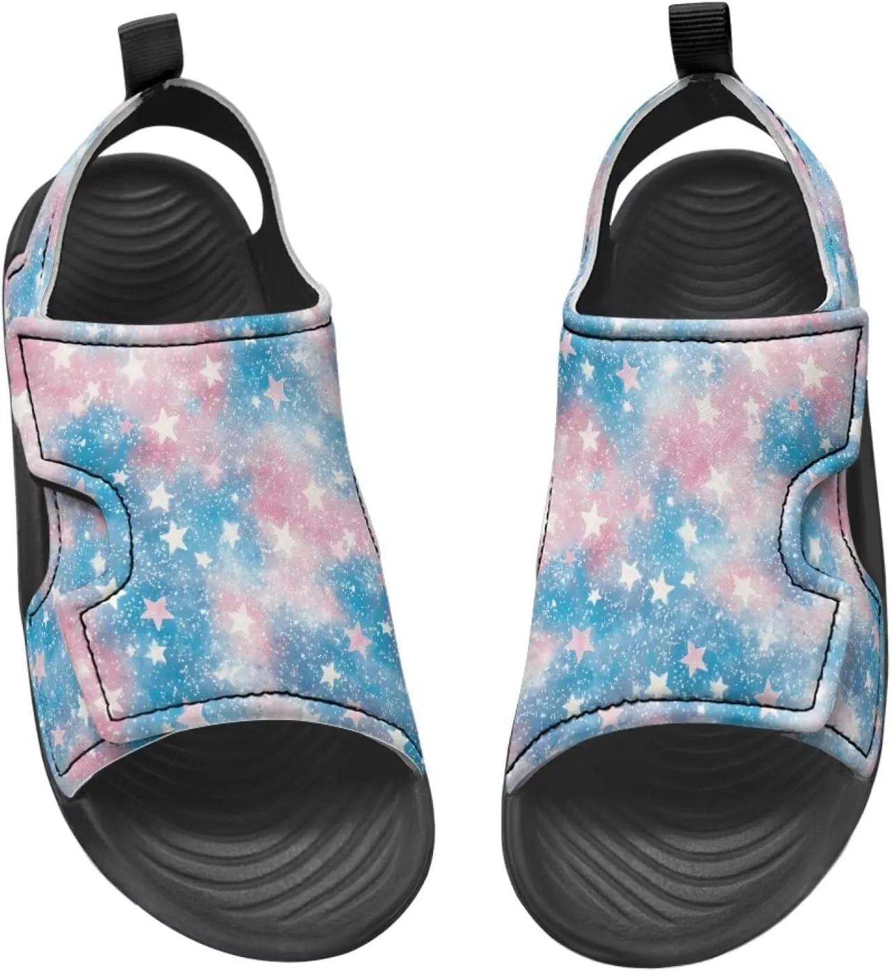 Galaxy Printed Girl' Sandals Astronaut Print Toddler/Little Kid/Big Kid Slippers Colorful Open Toe Walking Shoes