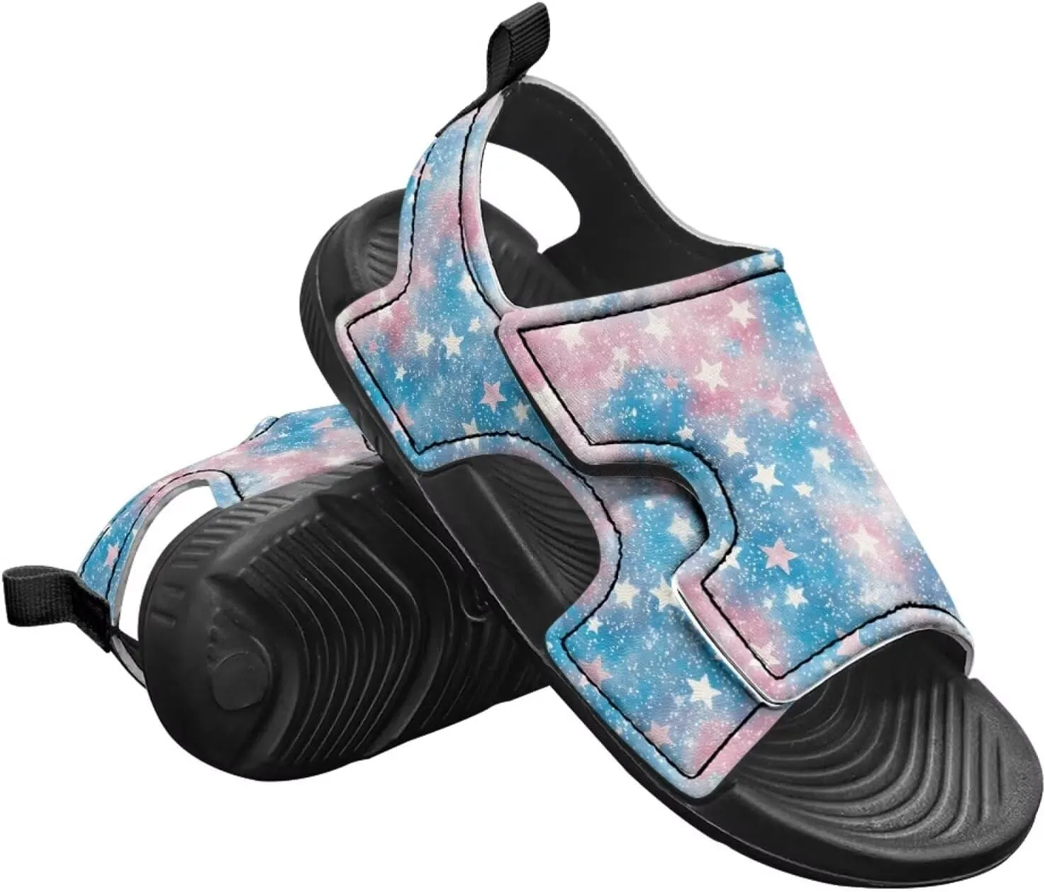 Galaxy Printed Girl' Sandals Astronaut Print Toddler/Little Kid/Big Kid Slippers Colorful Open Toe Walking Shoes