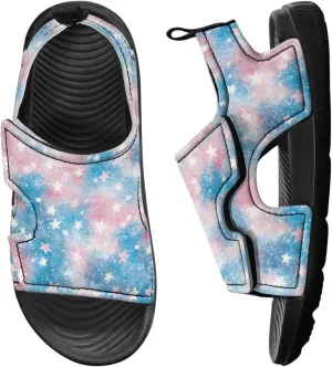 Galaxy Printed Girl' Sandals Astronaut Print Toddler/Little Kid/Big Kid Slippers Colorful Open Toe Walking Shoes