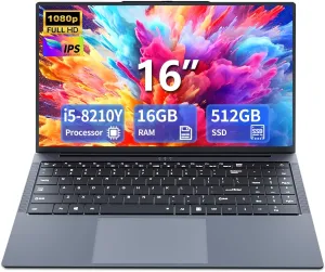 Gaming Laptop i5, 16 inch Laptops, Laptop Computer Up to 3.60GHZ,Traditional Laptop Computers for 16GB RAM 512GB SSD, Business Laptop with Full HD 1920X1200 Display 180 Angle Opening WIFI 5 Lap top