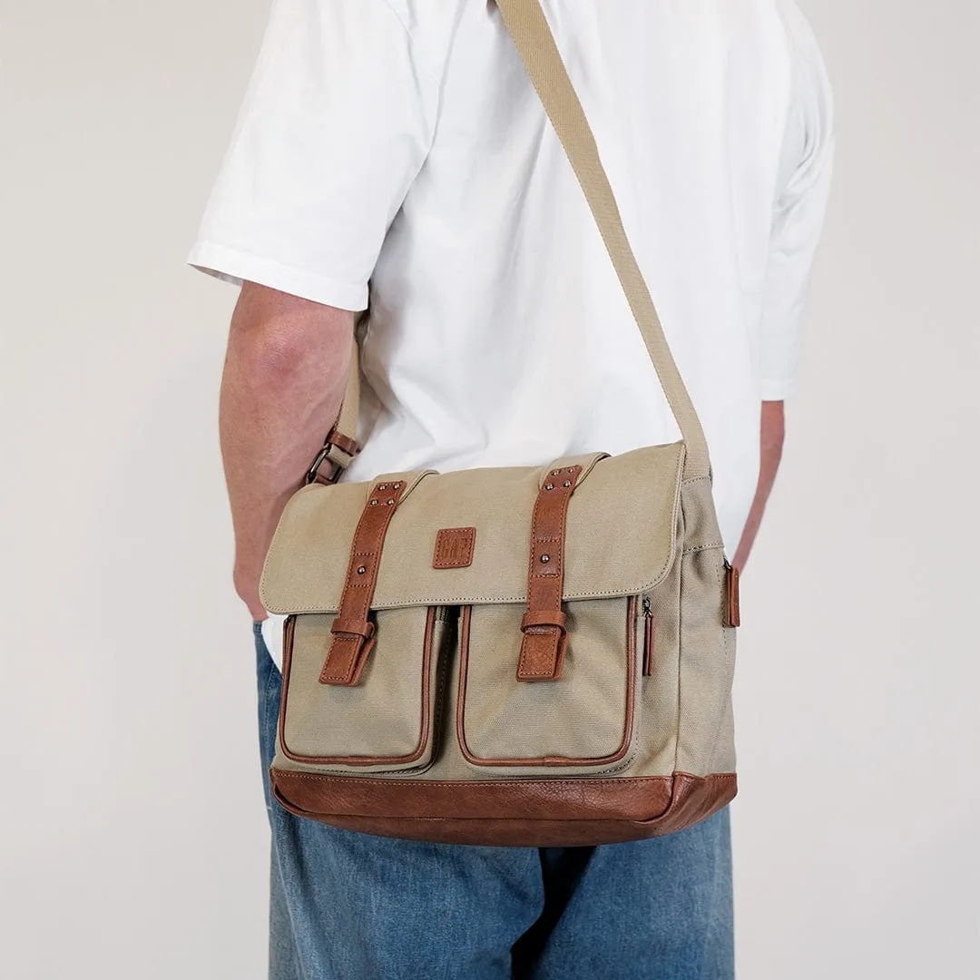 GAP Unisex Canvas Satchel in Khaki