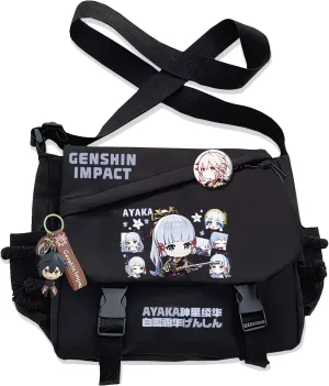 Genshin Impact Handbag Furina Crossbody Bag Single Shoulder Bag Adult Anime 3D Print Backpack Black Bag