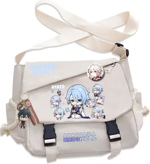 Genshin Impact Handbag Furina Crossbody Bag Single Shoulder Bag Adult Anime 3D Print Backpack White Bag