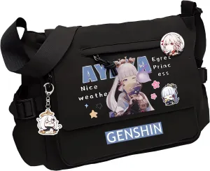 Genshin Impact Handbag Raiden Shogun Crossbody Bag Cute Single Shoulder Bag Adult 3D Print Anime Backpack Bag