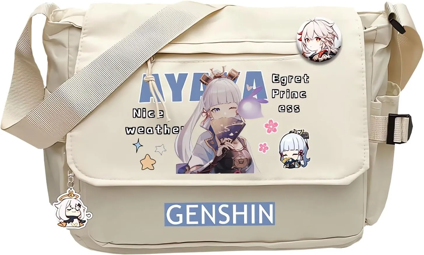 Genshin Impact Handbag Venti Crossbody Bag Cute Single Shoulder Bag Adult 3D Print Anime Backpack Bag