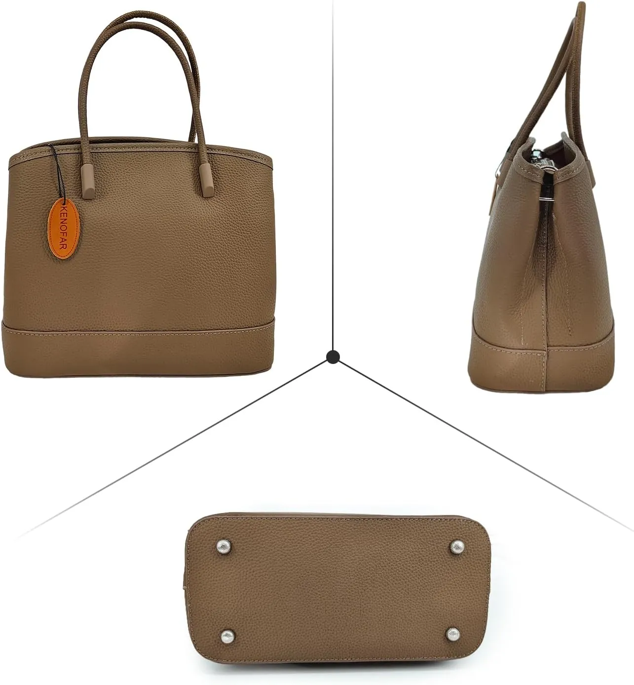 Genuine Leather Medium Tote Bag for Women, Casual Satchel, and Spacious Straps Shoulder Bag