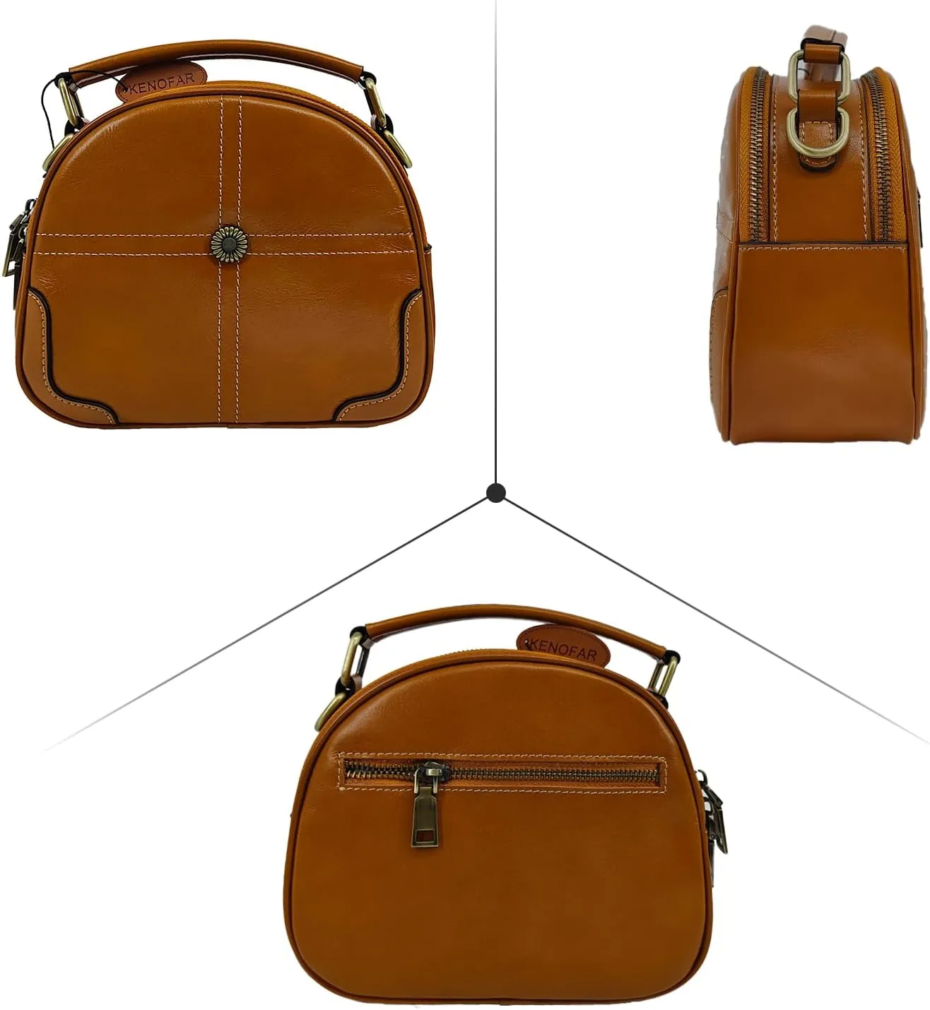 Genuine Leather Small Tote Bag for Women Fashionable Leather Shoulder Tote Purse with Top Handle Crossbody Bag