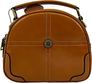 Genuine Leather Small Tote Bag for Women Fashionable Leather Shoulder Tote Purse with Top Handle Crossbody Bag