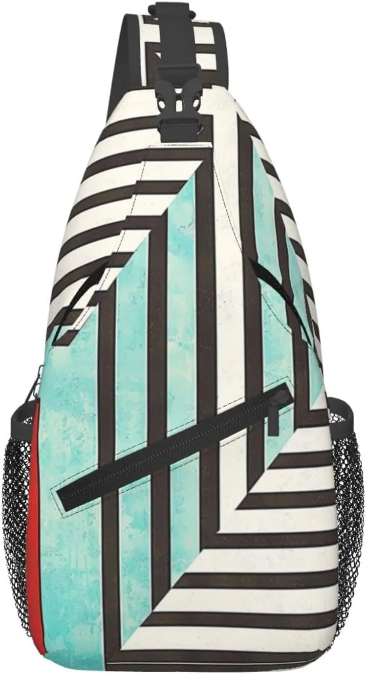 Geometric art transformation illustration Cross Chest Bag Diagonally Men Women Crossbody Shoulder Bag Casual Fashion Travel Bag Sling Backpack