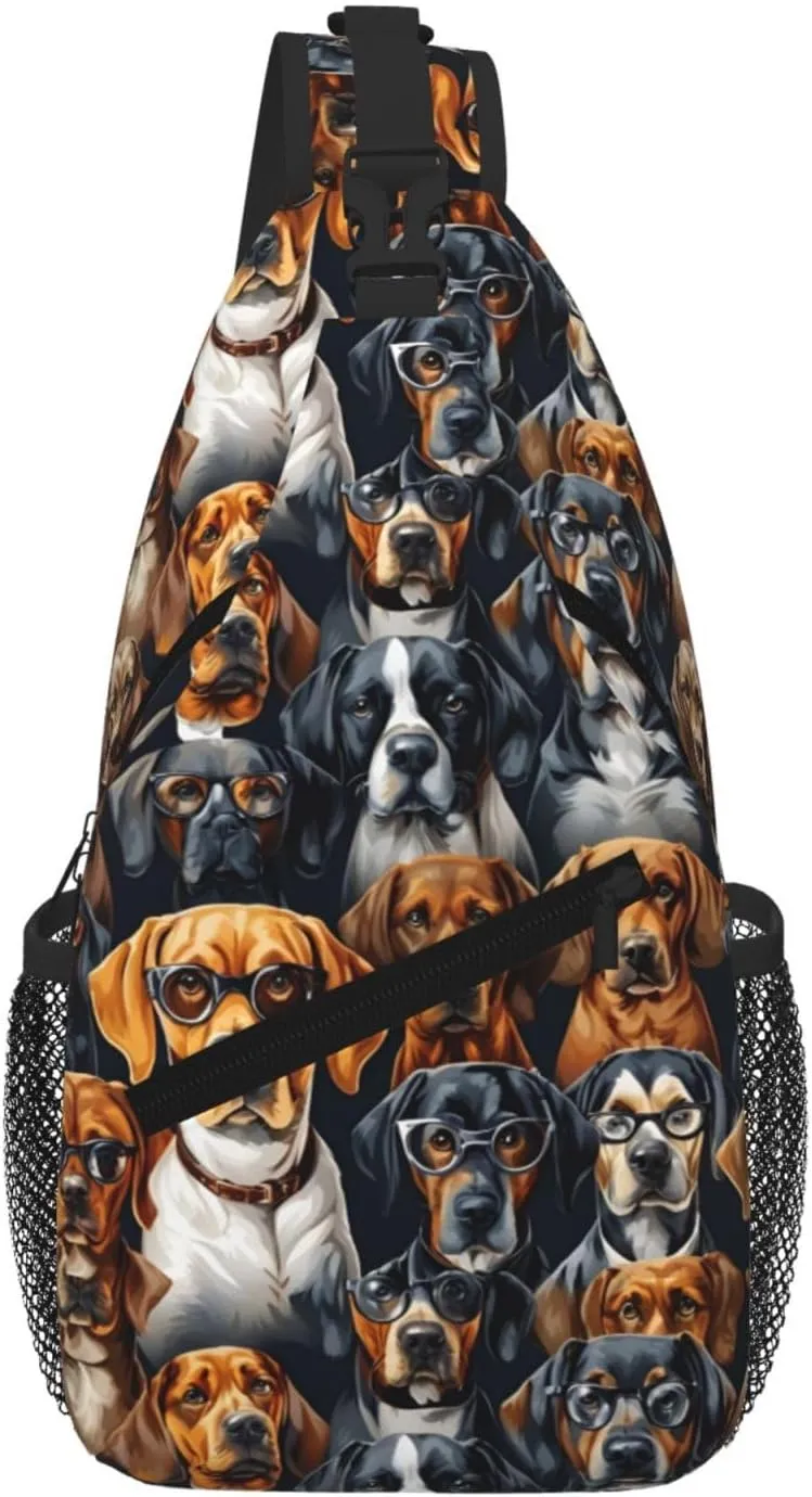 German Shorthaired Pointer Men Casual Diagonal Chest Bag Cross Package Diagonally Women Travel Satchel Single Shoulder Bag