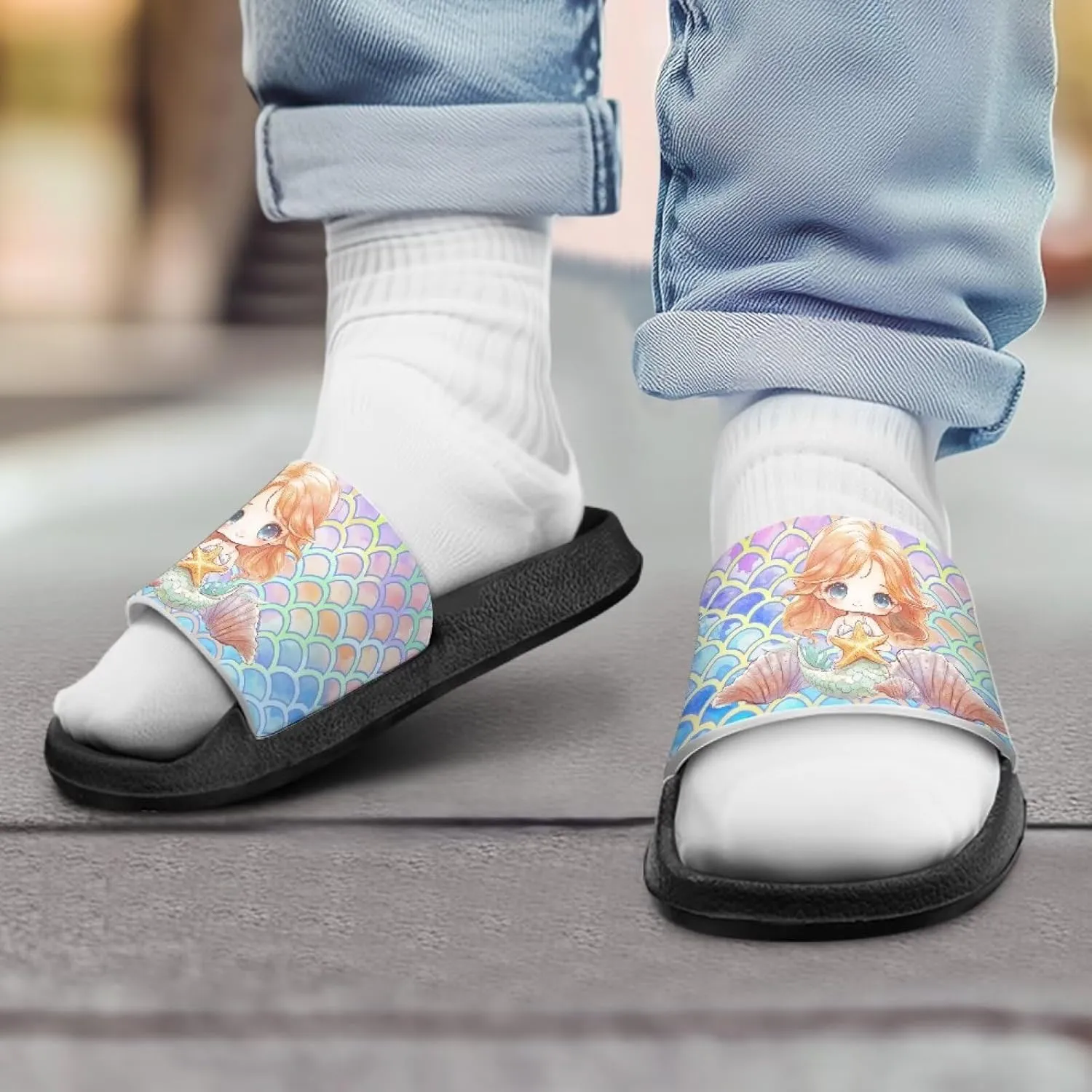 Girls Boys Slide Sandals Kids Summer Comfortable Slippers Slip On for Outdoor Beach Pool Shower Fit Little Big Kids