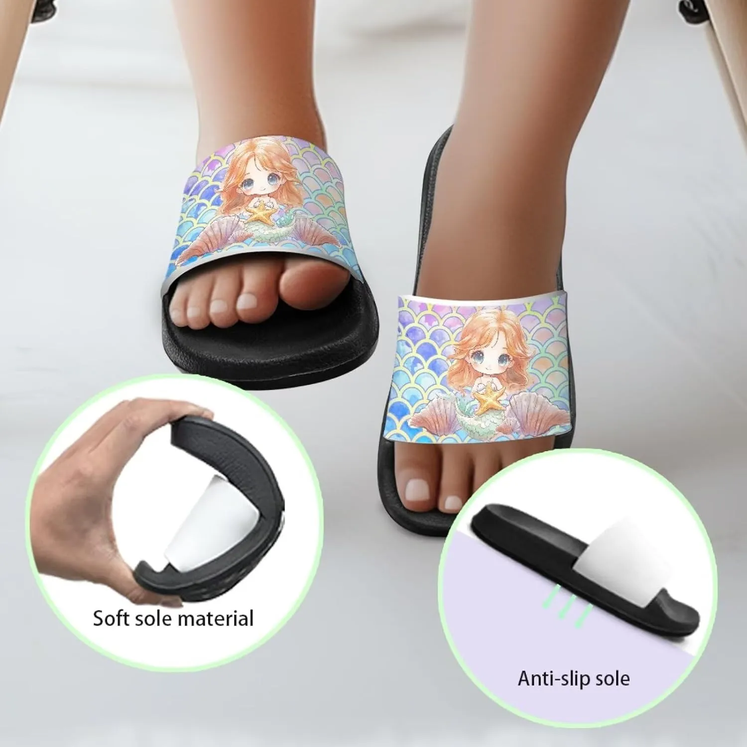 Girls Boys Slide Sandals Kids Summer Comfortable Slippers Slip On for Outdoor Beach Pool Shower Fit Little Big Kids