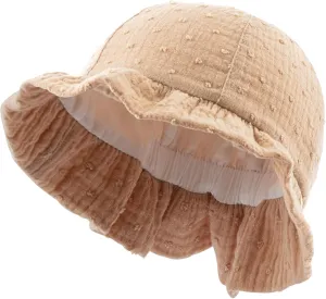 Girl's Kinderhut Aus Musselin Bedruckt Mit Punkte Hat
