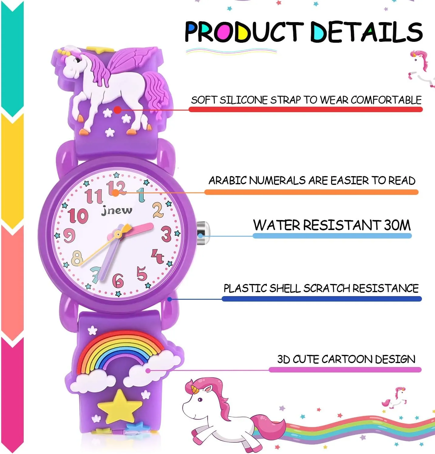 Girls Watch - 3D Cartoon Waterproof Toddler Watch, Gifts for Girls Age 2-8 Toys for 3 4 5 6 7 Year Old Girls - Kids Gifts