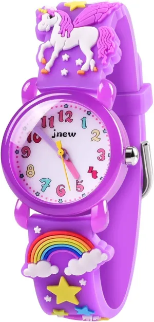Girls Watch - 3D Cartoon Waterproof Toddler Watch, Gifts for Girls Age 2-8 Toys for 3 4 5 6 7 Year Old Girls - Kids Gifts