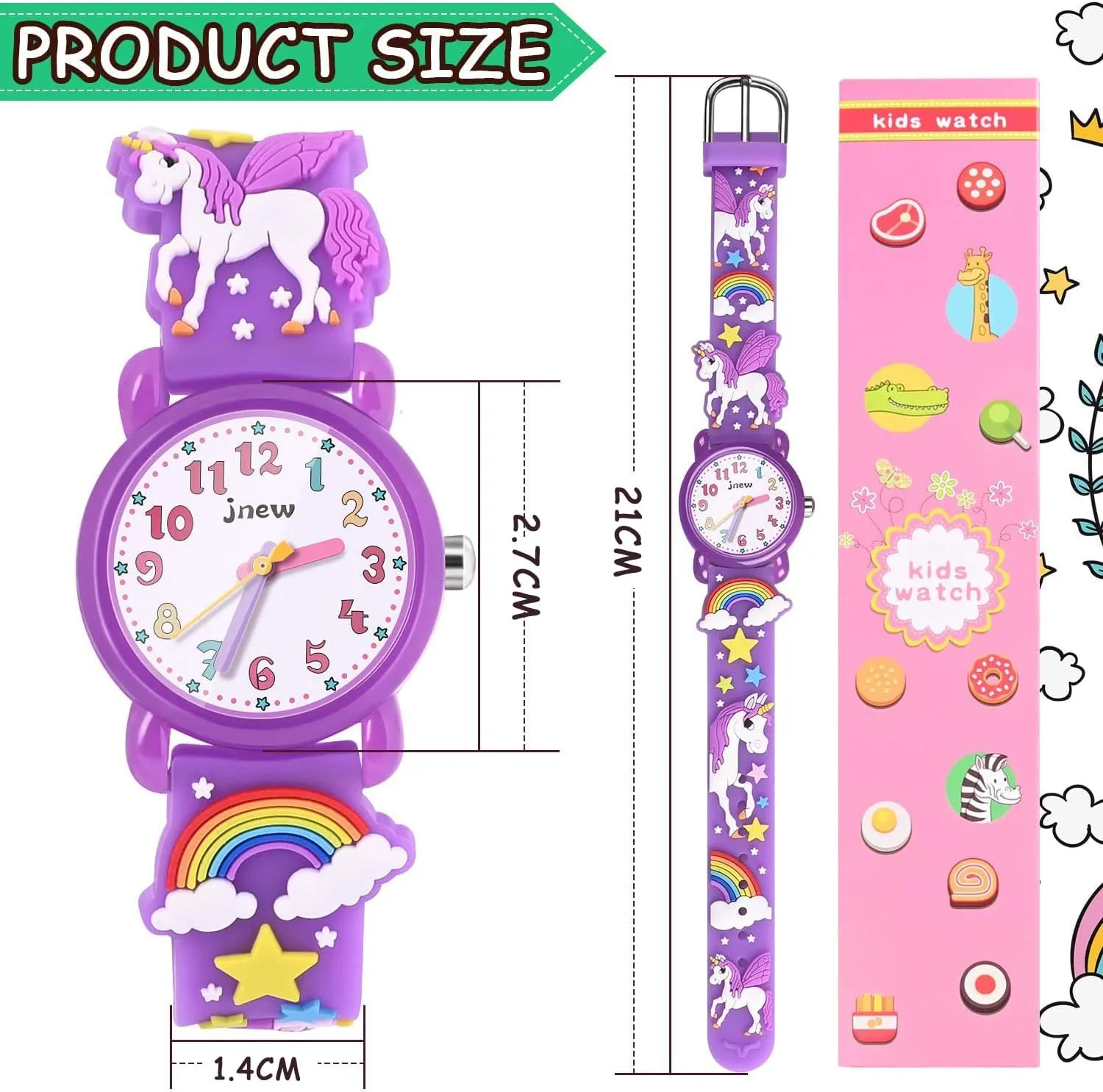 Girls Watch - 3D Cartoon Waterproof Toddler Watch, Gifts for Girls Age 2-8 Toys for 3 4 5 6 7 Year Old Girls - Kids Gifts