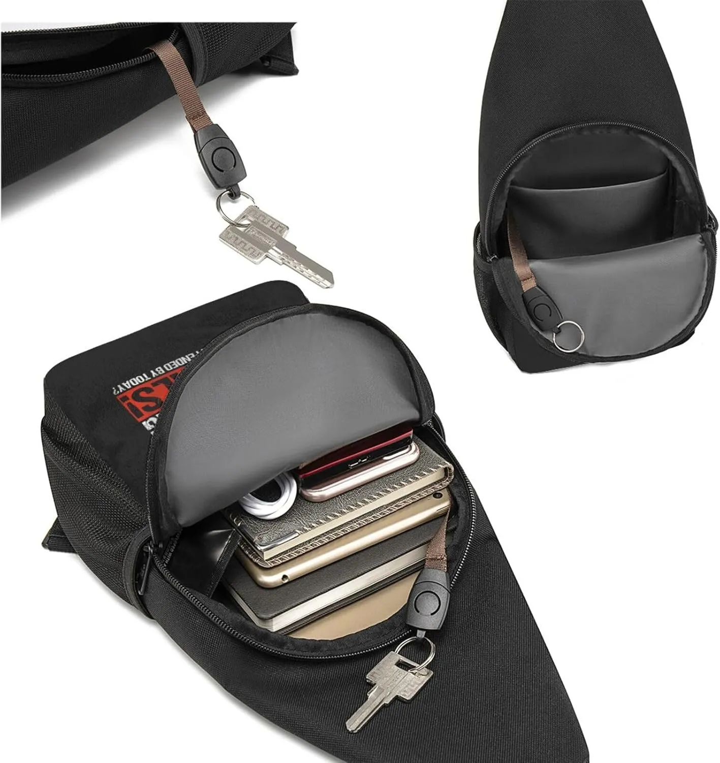 Good Morning Liberals Unisex Chest Bag Lightweight Crossbody Shoulder Bag Travel Pocket Black