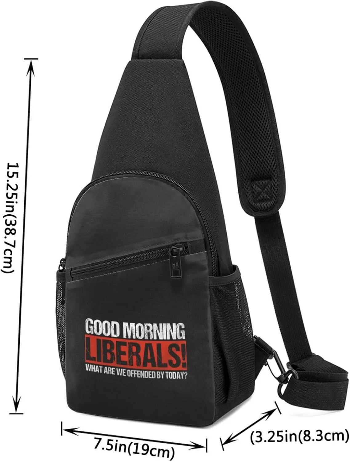 Good Morning Liberals Unisex Chest Bag Lightweight Crossbody Shoulder Bag Travel Pocket Black