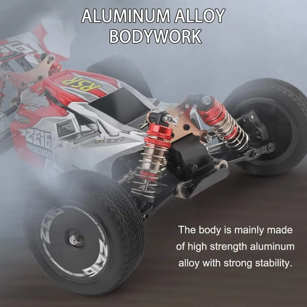 GoolRC Wltoys Remote Control Car XKS 144001 1/14 RC Car High Speed Racing Car 2200mAh Battery 60km/h 2.4GHz RC Buggy 4WD Off-Road Drift Car RTR 2 Batteries Red