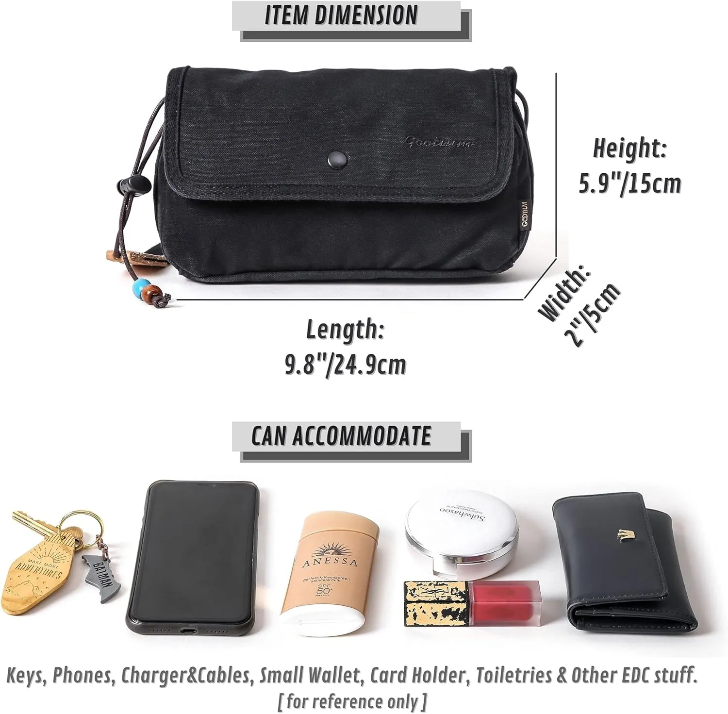 Gootium Canvas Small Crossbody Purse - Flap Shoulder Bag Daily Essentials Pouch
