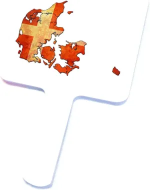 GOYMFKM Novelty Denmark Map Flag Handheld Makeup Mirror Square Travel Cosmetic Mirror Portable Vanity Mirror Tool Fit Daily, Shaving, Grooming, Beautify, Travel White 9×16Cm