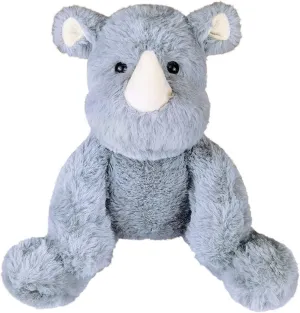 Gray Plush Rhino Stuffed Animal Toy, Soft Cuddly Plushie Hugger Toy for Boys & Girls, Gifts for Kids or Girlfriend, 8.5 Inches