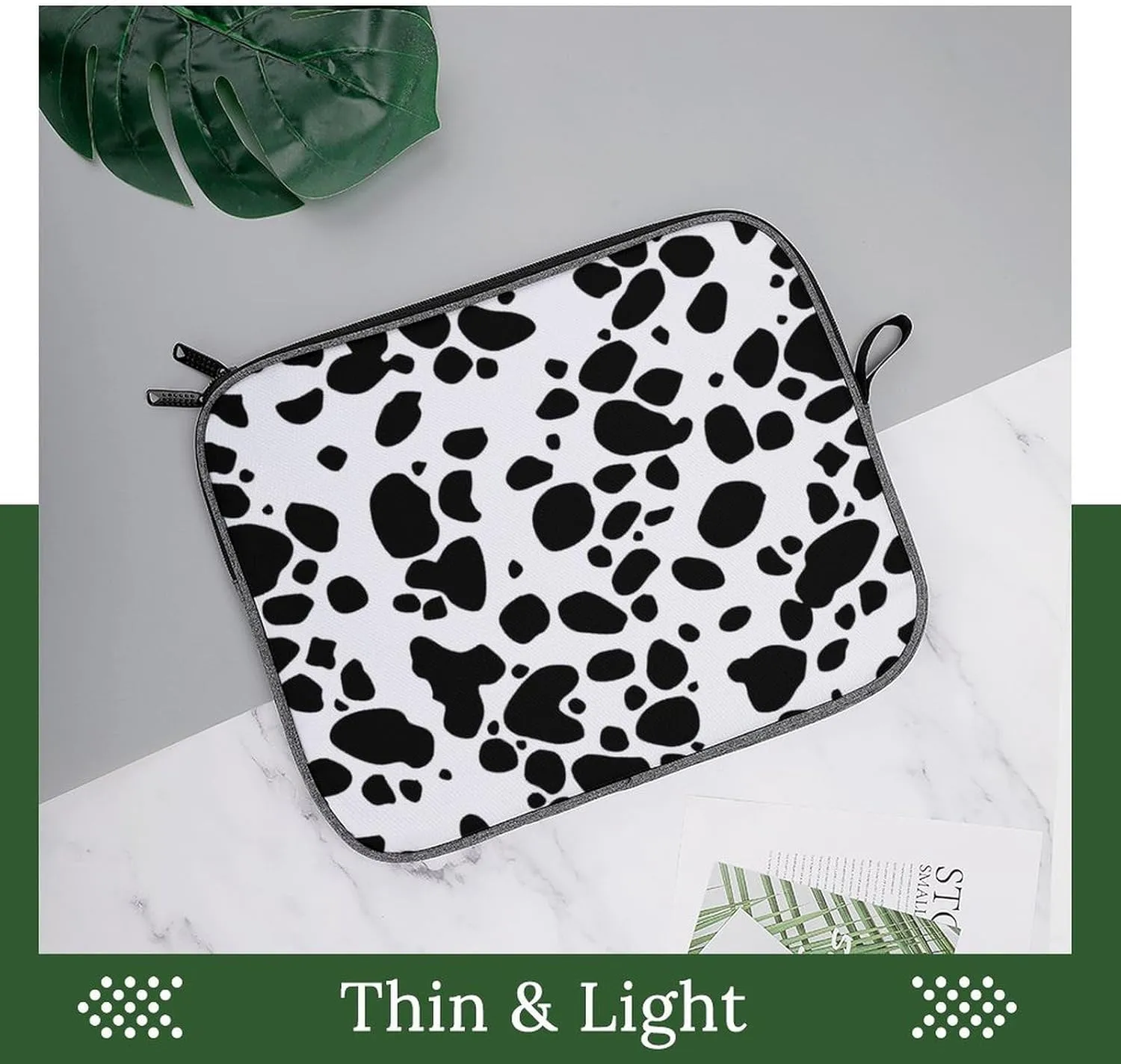 Green Boston Terrier Dogs Large Capacity Portable Laptop Case Unisex