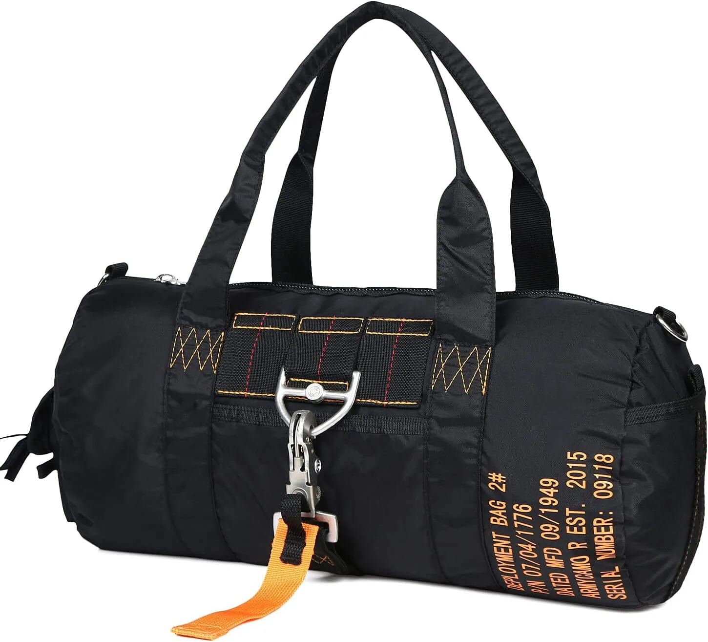Greencity Small Gym Bag Travel Duffel Bag Sports Tote Tactical Parachute Weekender Work Out Bags for Women & Men Waterproof Lightweight,Black