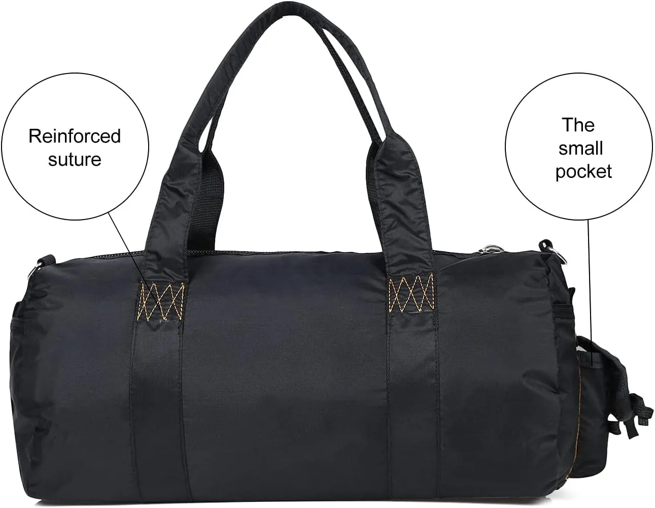 Greencity Small Gym Bag Travel Duffel Bag Sports Tote Tactical Parachute Weekender Work Out Bags for Women & Men Waterproof Lightweight,Black