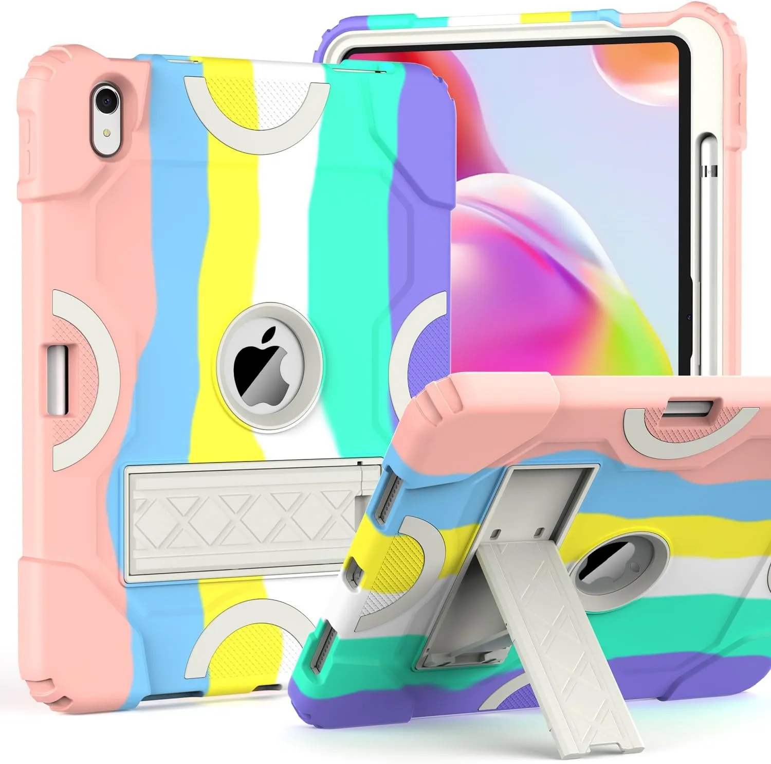 Grifobes for iPad 11-inch (A16) 2025 / 10th Generation Case 10.9 inch 2022, iPad 11th / 10th Case with Pencil Holder Heavy Duty Rugged Protective Cover with Kickstand for Girls Kids Camouflage