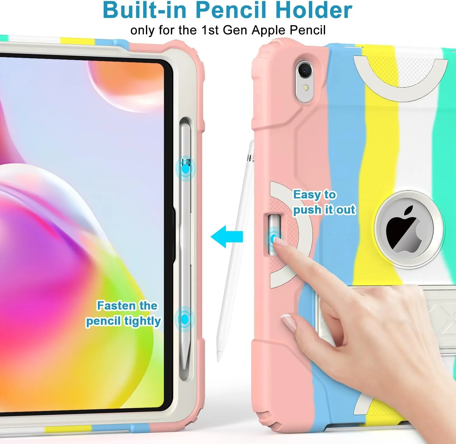 Grifobes for iPad 11-inch (A16) 2025 / 10th Generation Case 10.9 inch 2022, iPad 11th / 10th Case with Pencil Holder Heavy Duty Rugged Protective Cover with Kickstand for Girls Kids Camouflage